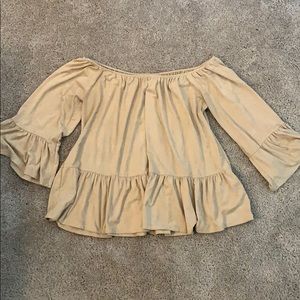 tan off the shoulder top